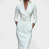 Inês - Elegantne Vööga Kleit