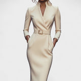 Inês - Elegantne Vööga Kleit