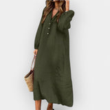 Elegantse joonega linane kleit