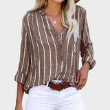 Débora - Käsi valmistatud triibuline T-särk