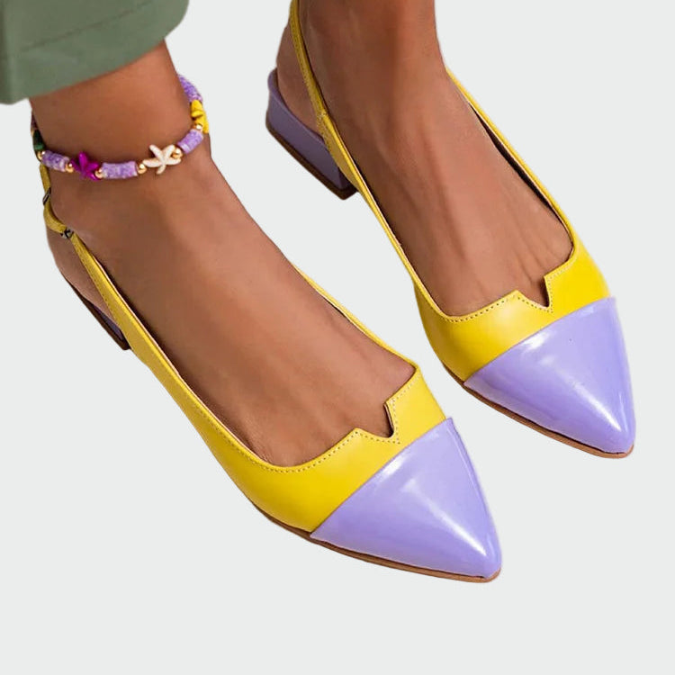 Terava nina ja kahevärviliste detailidega baleriinid