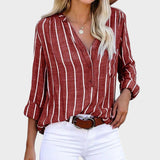 Débora - Käsi valmistatud triibuline T-särk