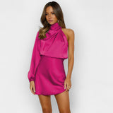 Asümmeetriline satiinist kleit