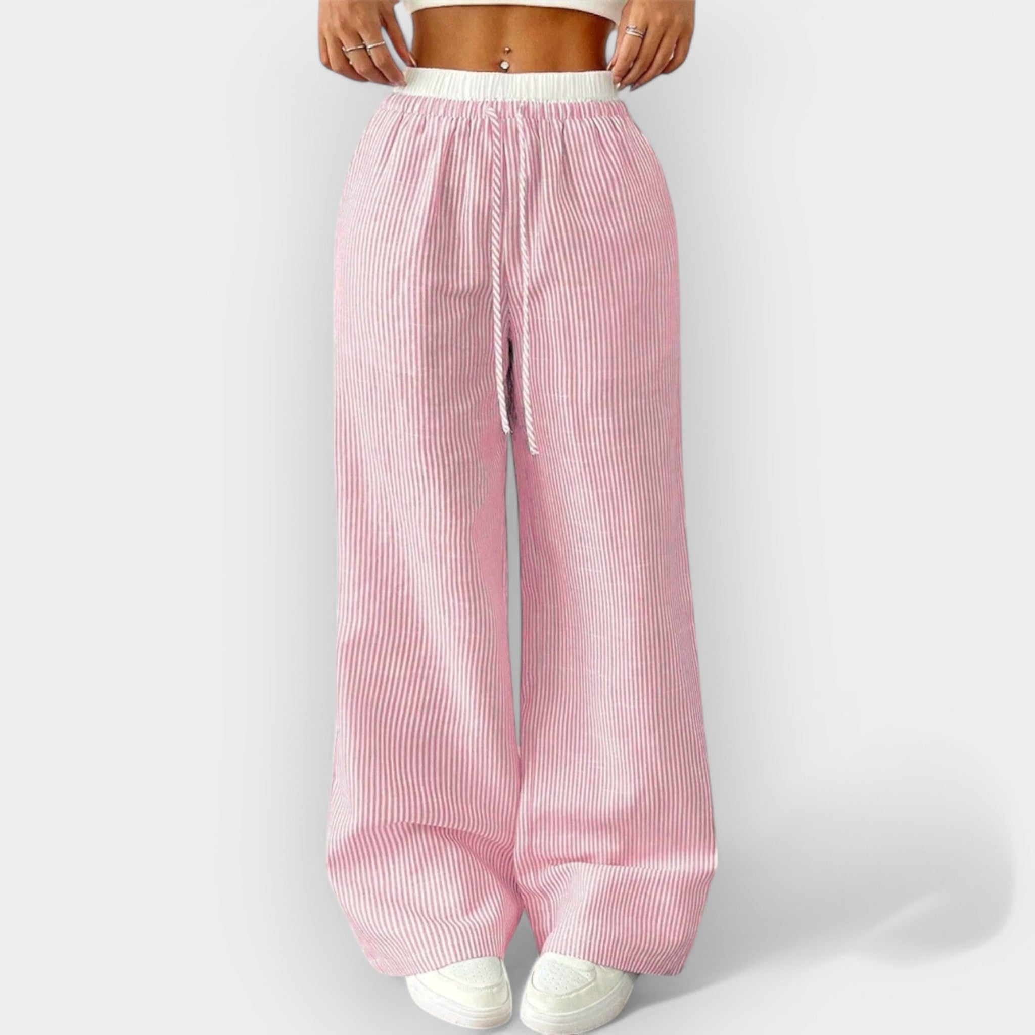 Laiad triibulised püksid