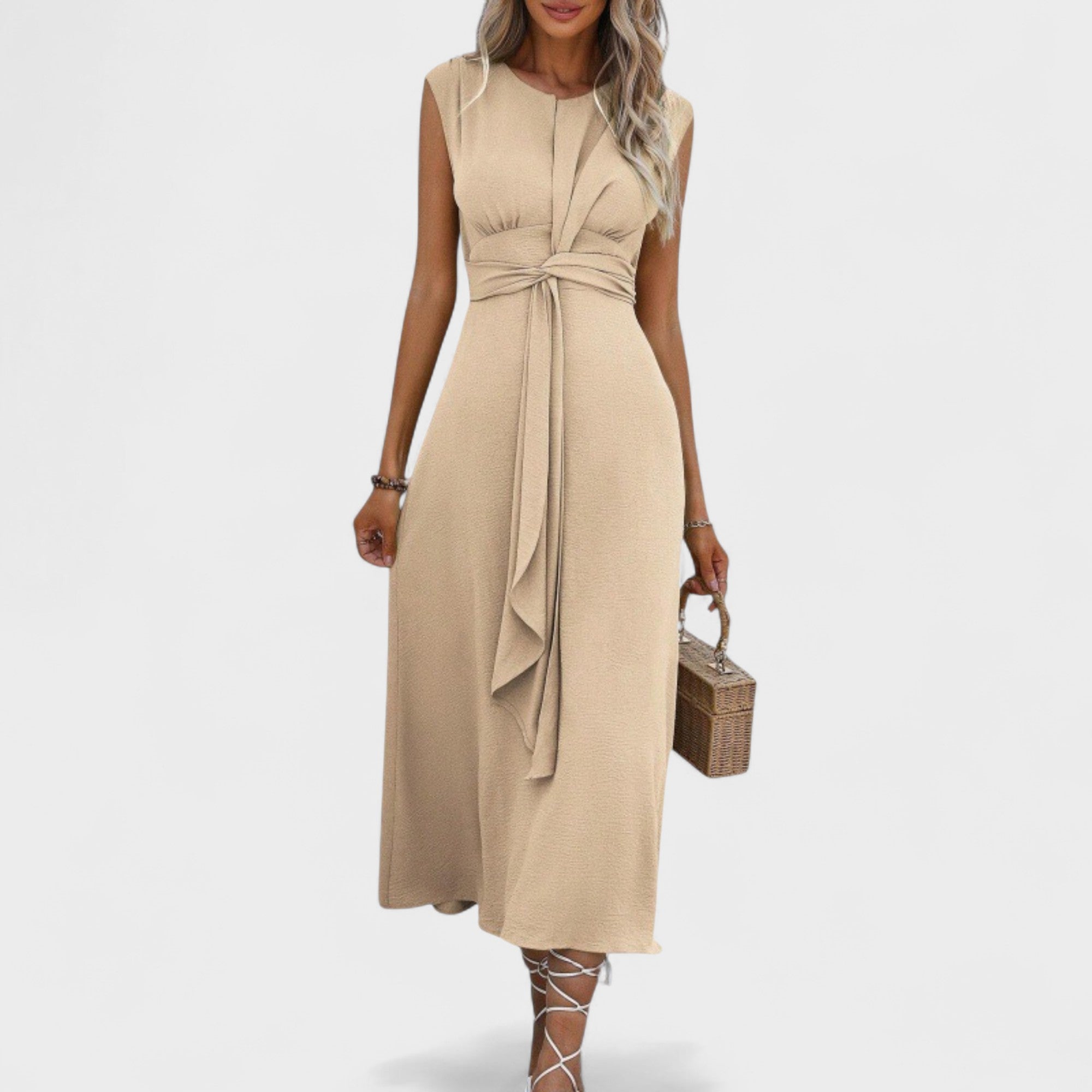 Emilia - Elegantne maksikleit ilma varrukateta ja ümmarguse kaelusega