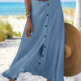 Läbipaistev midi seelik rebitud detailiga