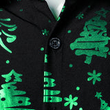 Meeste Jõulutrükk Regulaarne Sobivus Roheline Pikkade Varrukatega Särk