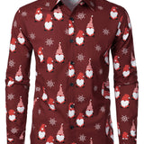 Meeste Jõulupunane Magus Jõuluvana Puuvillane Pikkade Varukatega Särk