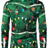 Meeste Jõulupuu Camo Prindi Tavaline Sobivus Lõbus Riietus Teemaline Üksikasjalik Pikkade Varrukatega Särk