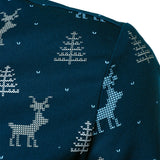 Meeste Jõulupuu Põder Prindiga Hingav Tumesinine Pikakä sleeves Särk