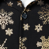 Herres Guld Jul Snefnug Print Pikendatud Särk