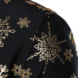 Herres Guld Jul Snefnug Print Pikendatud Särk