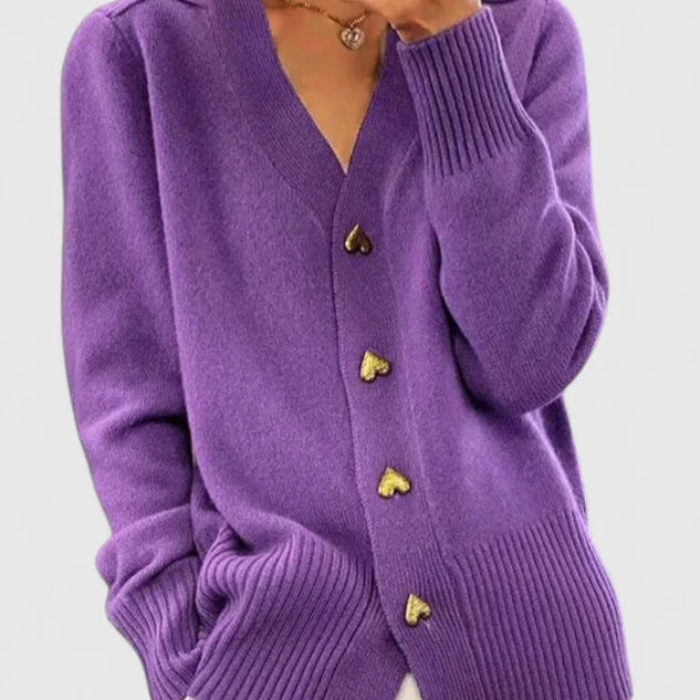 Elegantne kootud kardigan nööpidega