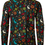 Meeste Naljakas Jõulupõder Lumehelves Pikakäised Särk