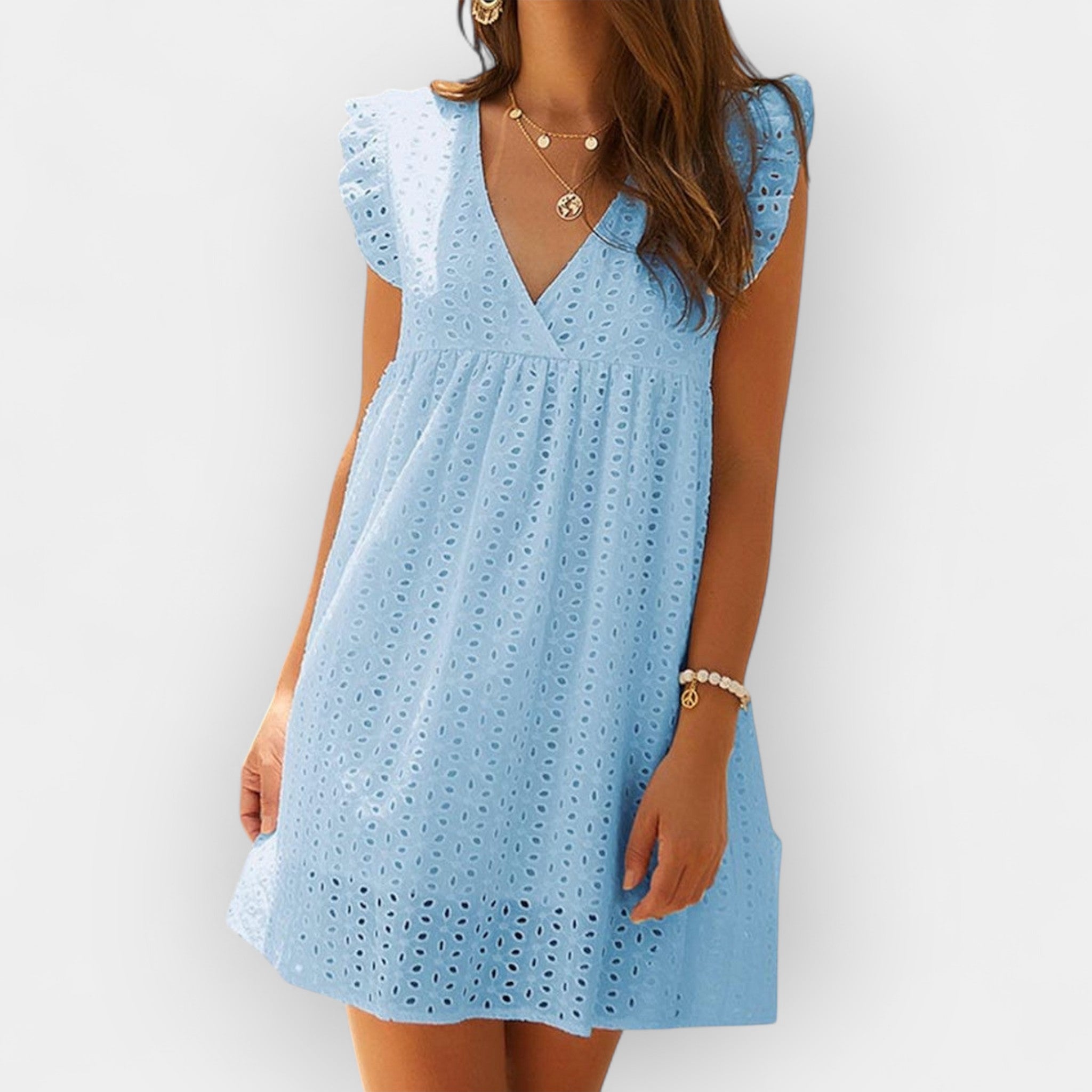 Suvine kleit peide lühikeste pükste ja taskutega