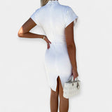 Elegantne lühike varrukatega midi kleit