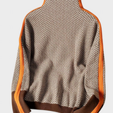 Lea - Kõrge kaelusega kampsun erksate kontrastsete triipudega