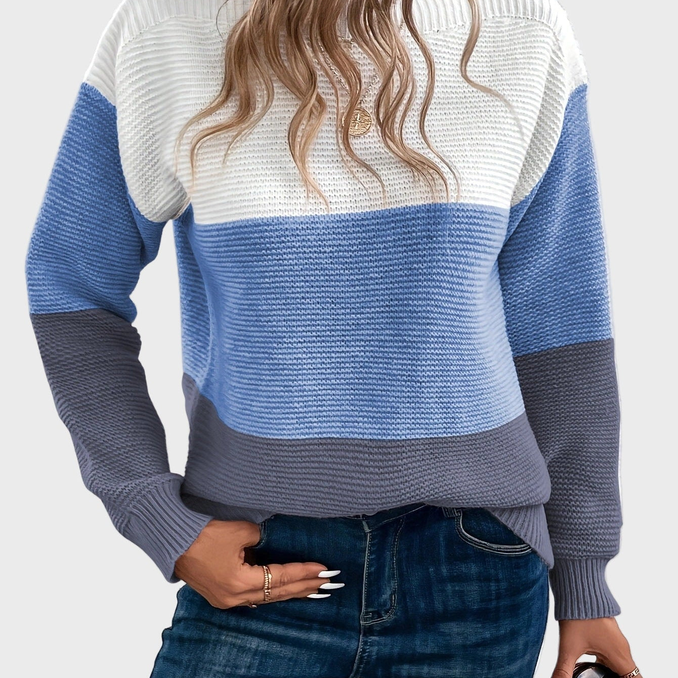 Elegantne kootud kõrge kaelusega kampsun