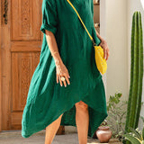 Marta - Asümmeetriline puuvillast ja linast kleit