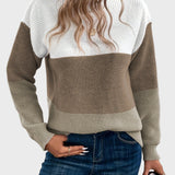 Elegantne kootud kõrge kaelusega kampsun